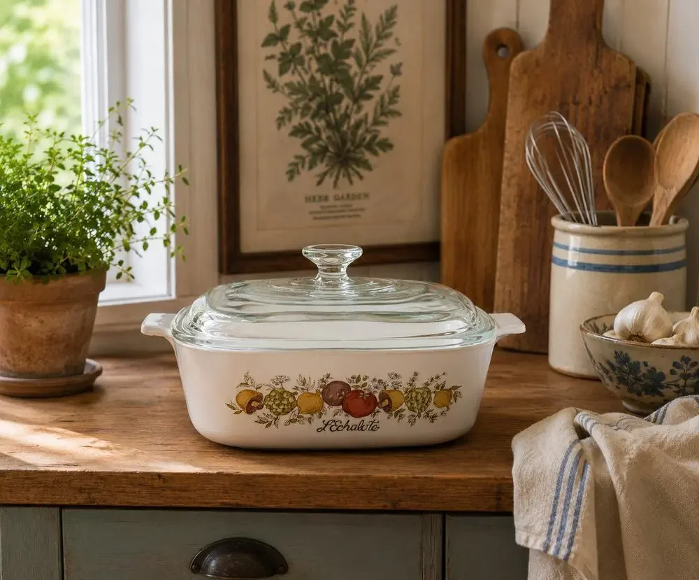 Vintage Corning Ware Spice of Life Casserole Dish with Lid 1.5 L